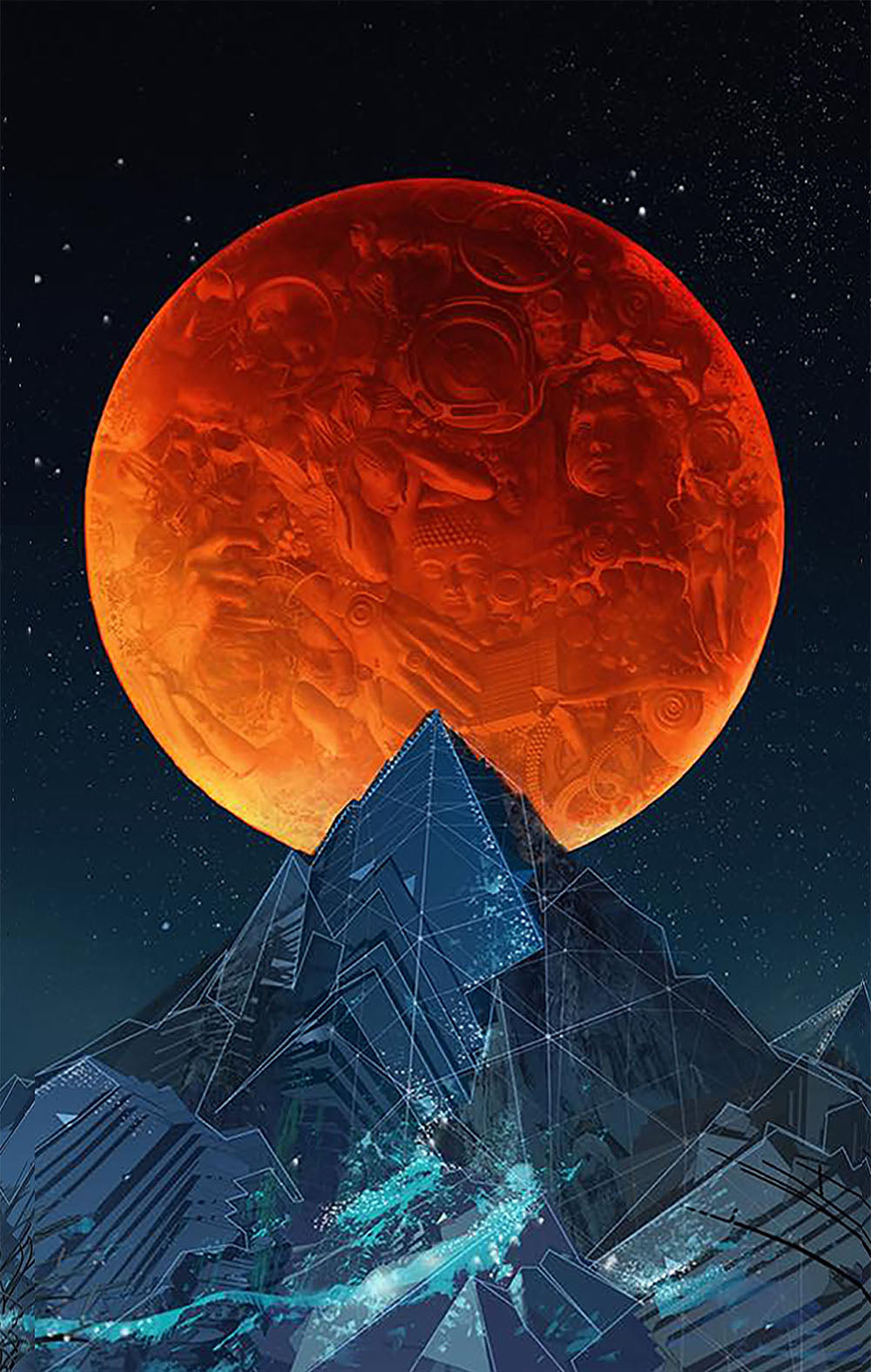 大注目 BLOOD MOON • Canvas Edition – Android Jones 絵画