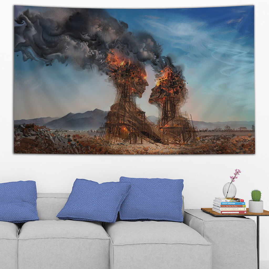 BURNING EMBRACE TAPESTRY