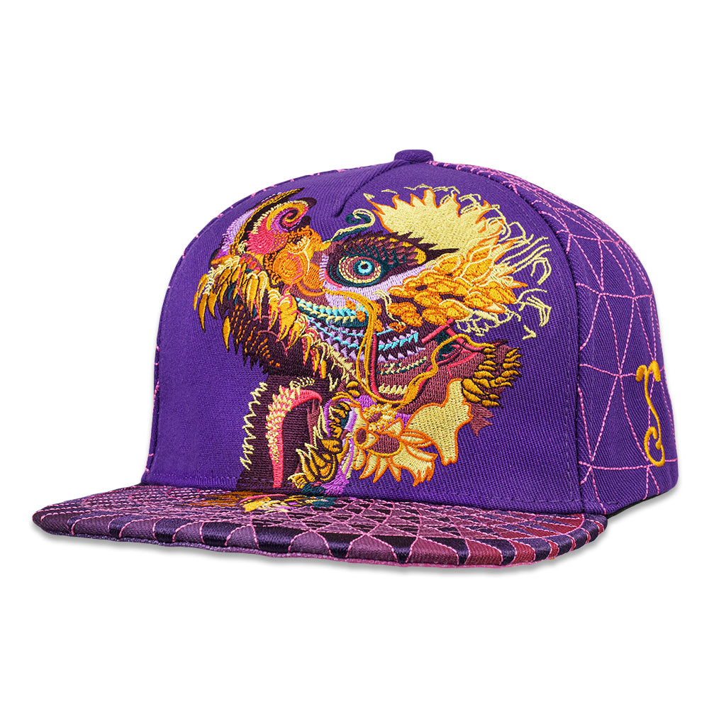 Humming Dragon Purple Snapback Hat x Grassroots California