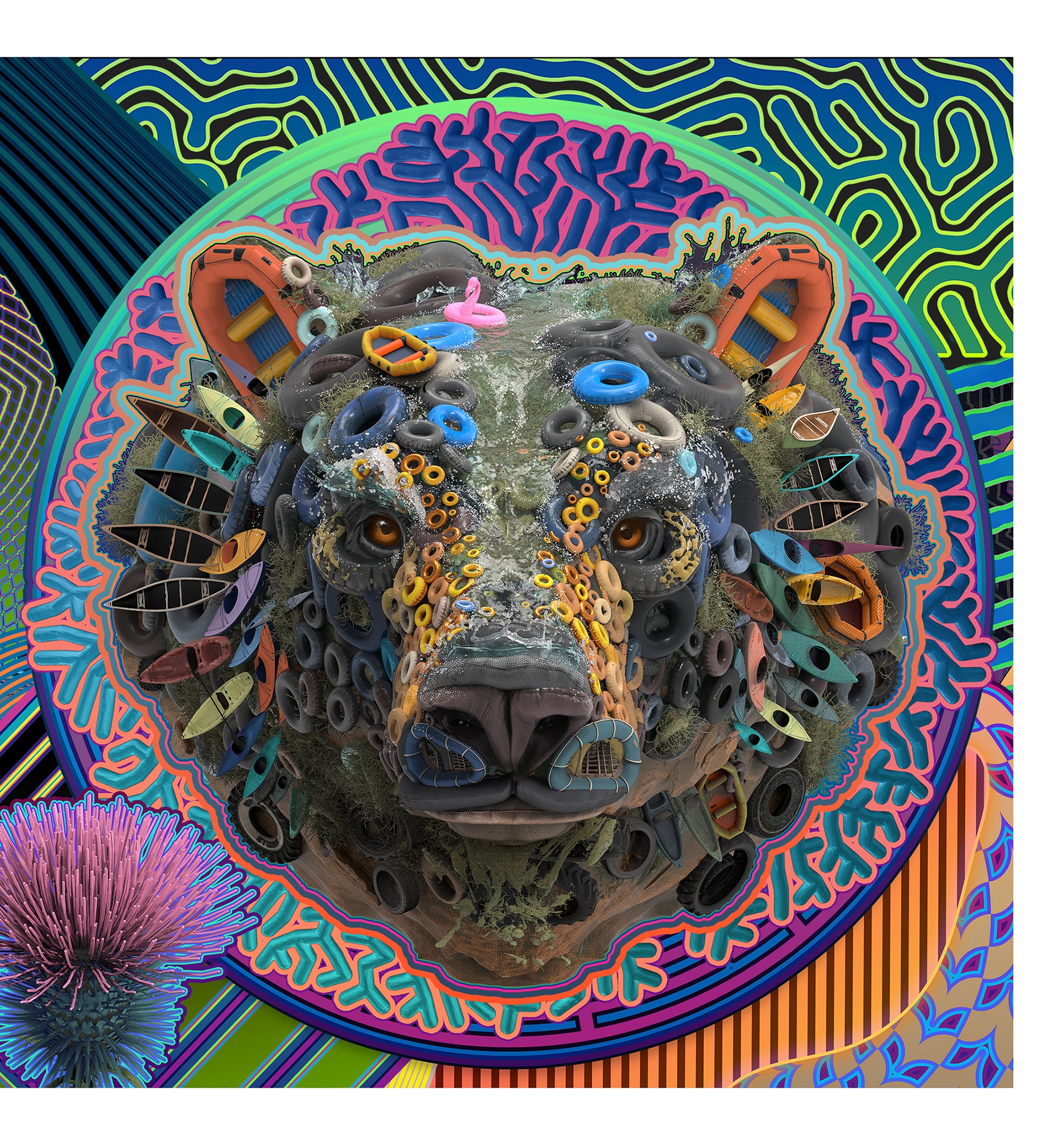 THE LYONS MURAL: NORTH WALL Poster – Android Jones