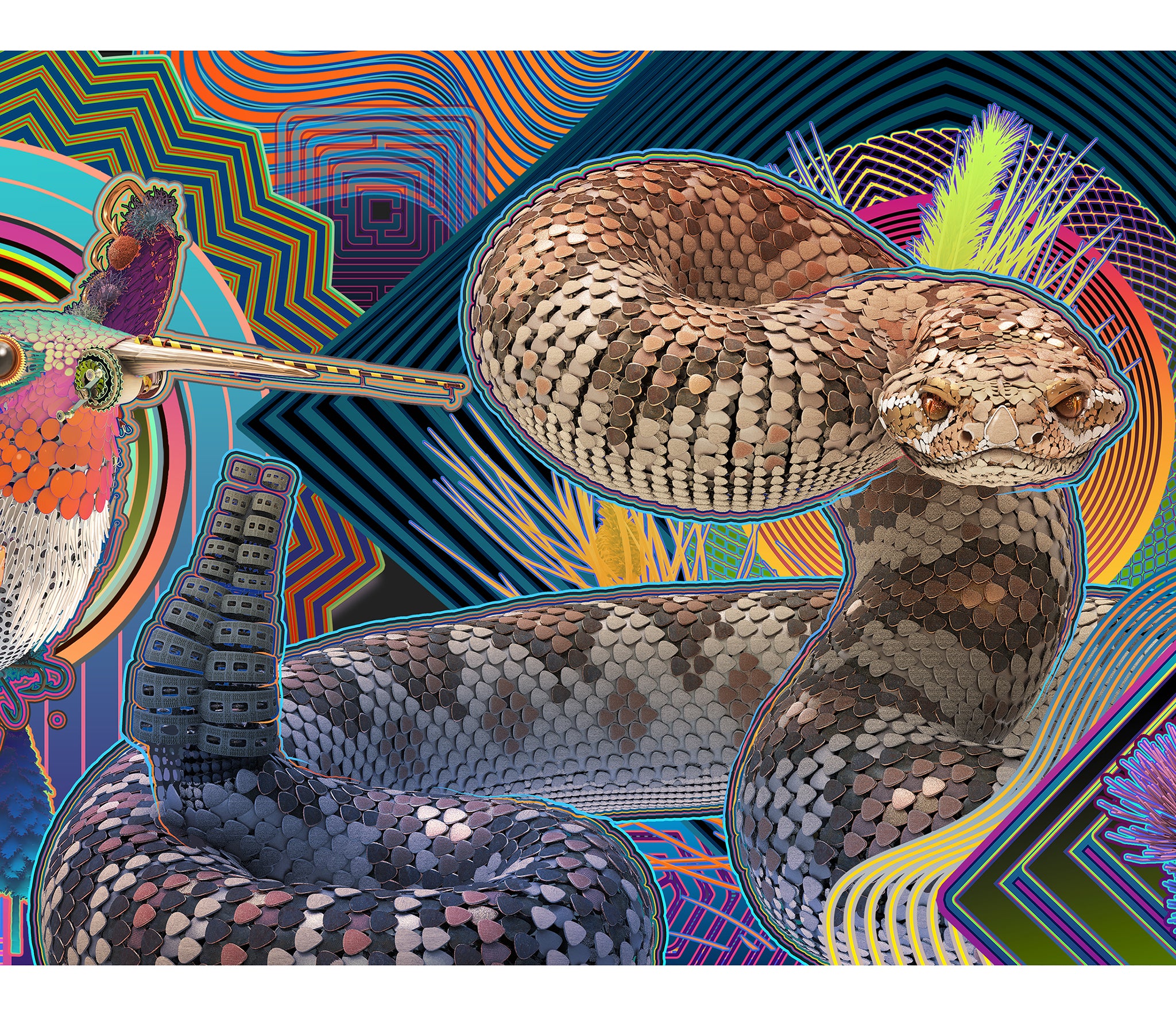 アクリル画　ガラスアート　ヒョウ　ジャガー　A4サイズ額装付き　星咲BAEZ3 THE LYONS MURAL: NORTH WALL Poster – Android Jones