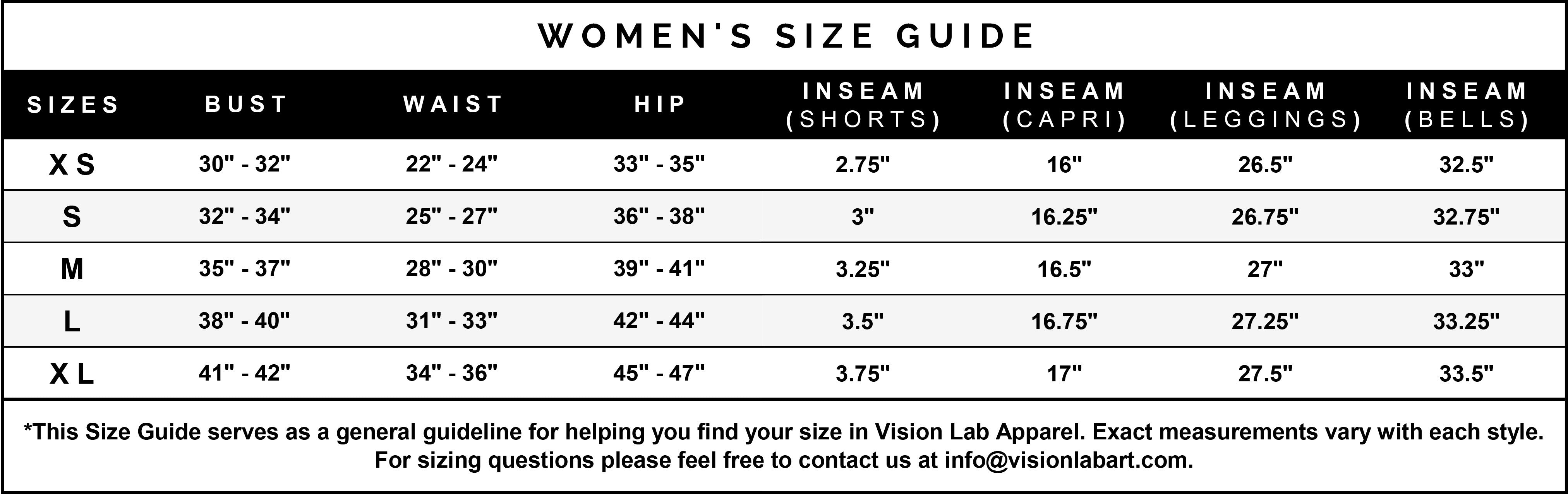 Women's size chart – Android Jones